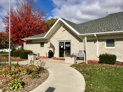 The front of the Griswold Community Building